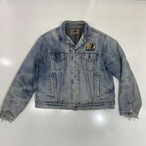 VTG Levi’s Men’s Jacket L Denim Trucker Blanket Lined Distressed USA Made Faded